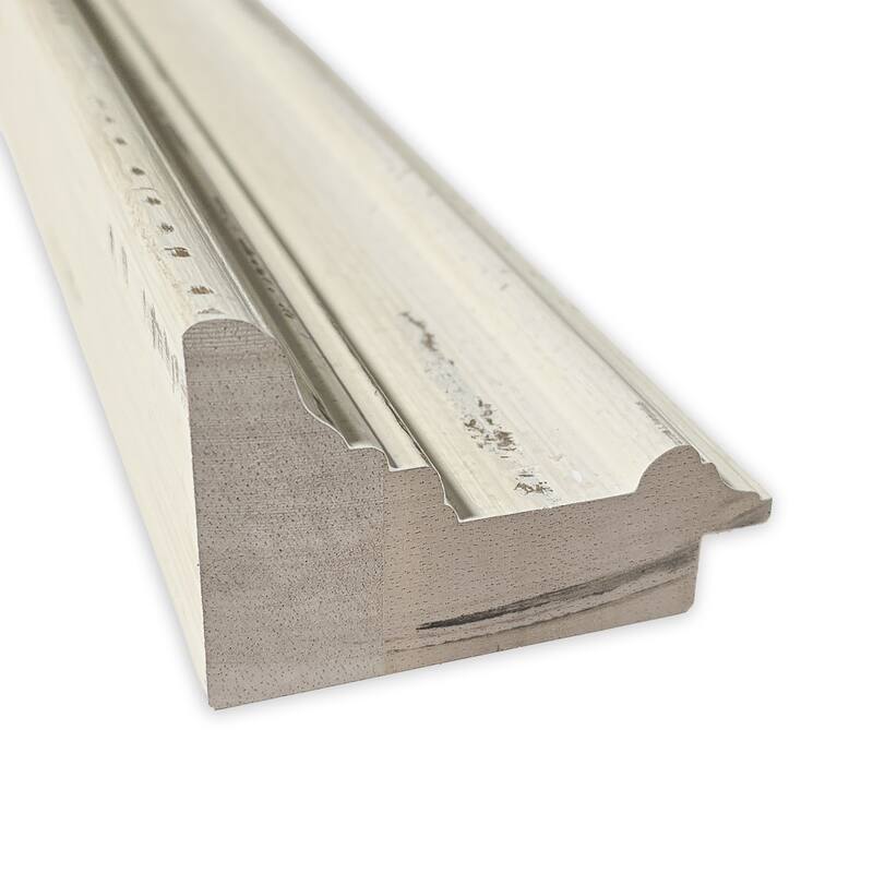 Non-Beveled Wood Full Length On The Door Mirror - Alexandria Whitewash Frame - Alexandria Whitewash - Glass Size: 14. x 48