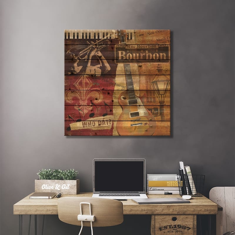 Rue Bourbon Print On Wood by Conrad Knutsen - Multi-Color