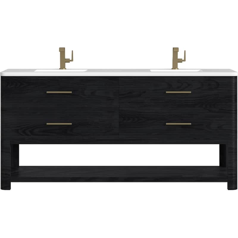 James Martin Vanities D704-V72-3WZ Lucian 72" Free Standing Double - Carbon Oak