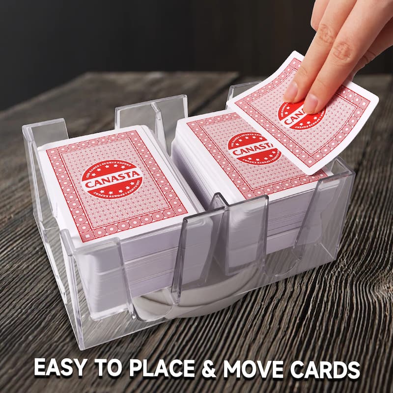 GSE Revolving Canasta Card Tray, Rotating Playing Cards Holders for Hand & Foot, Rummy, UNO Games