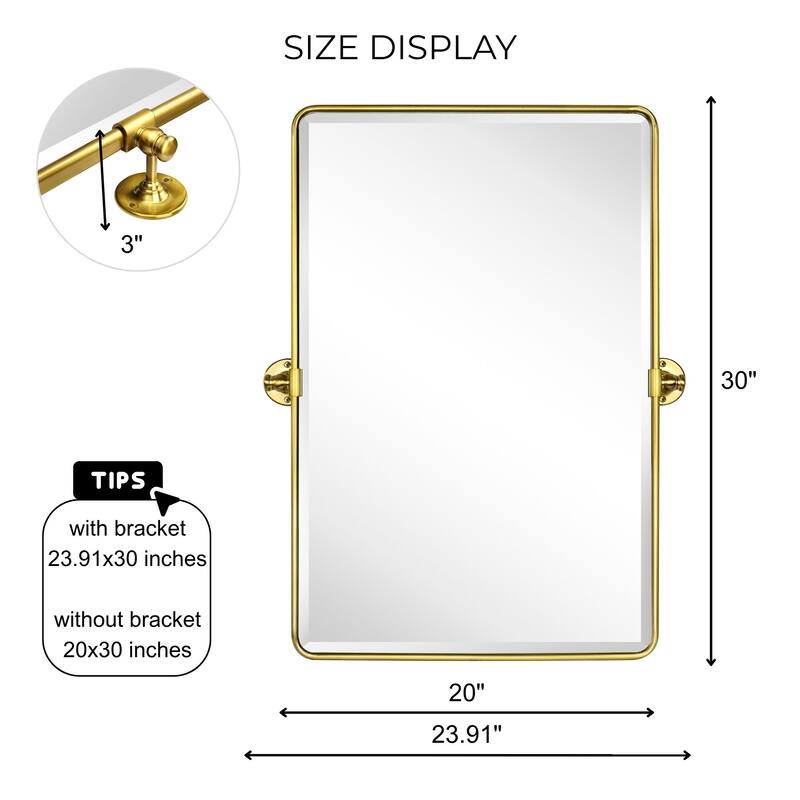 TEHOME Woodvale Rectangle Vertical Metal Wall Mirrors
