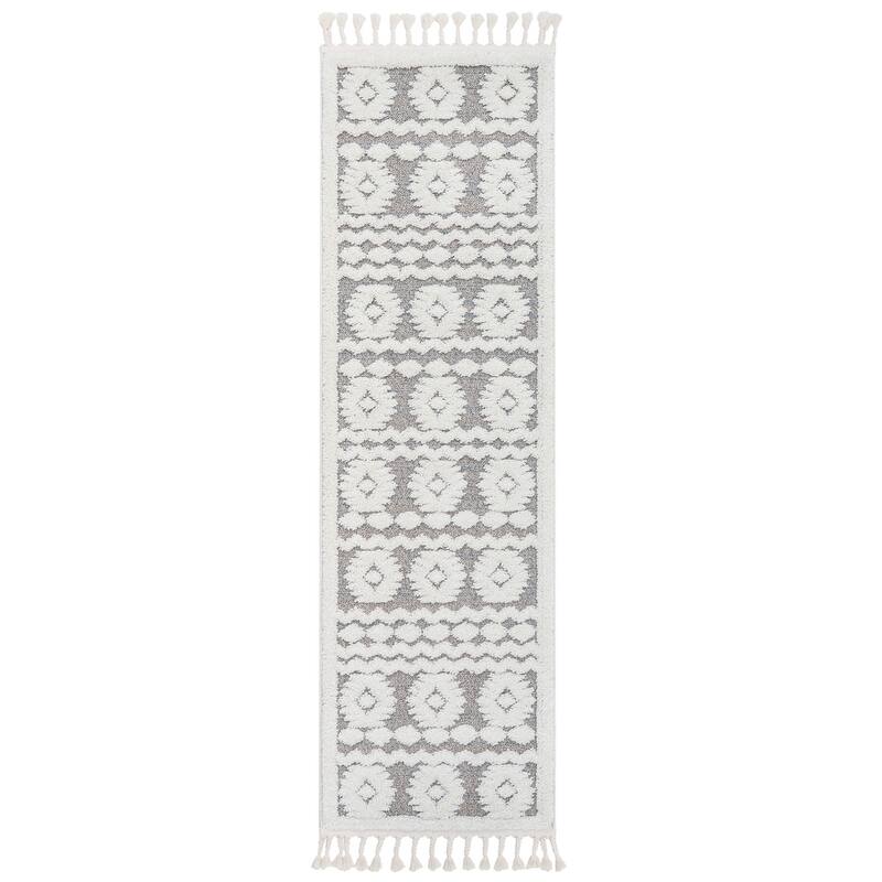 Well Woven Salem Addison Moroccan Tribal High-Low Area Rug - 2' 3" x 7' 3" - Beige - Runner