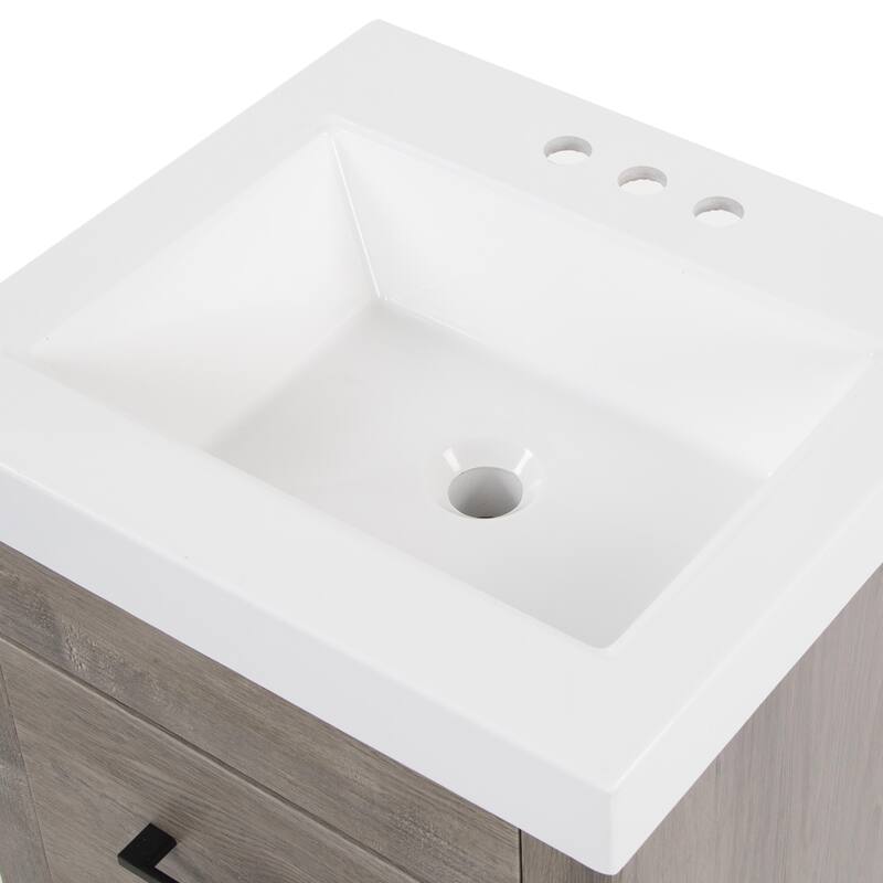 Spring Mill Nixie 18.5" Small Bathroom Vanity With Cabinet, Drawer, and White Sink Top