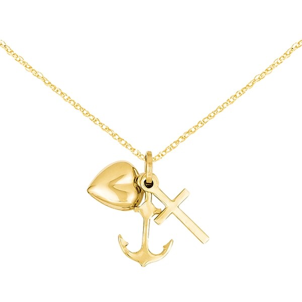 Sterling Silver Faith Anchor Charm with Box Chain Necklace