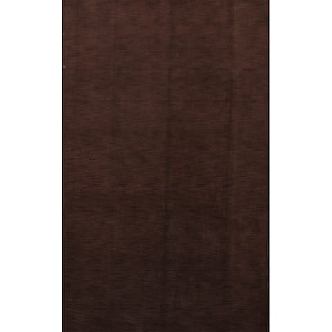 Solid Contemporary Gabbeh Oriental Area Rug Hand-knotted Wool Carpet - 6'3" x 9'3"