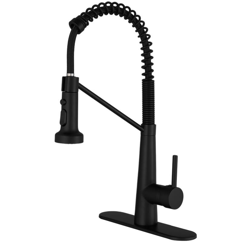 WIZ Single-Handle Pull-Down Sprayer 2 Spray High Arc Kitchen Faucet - Matte Black