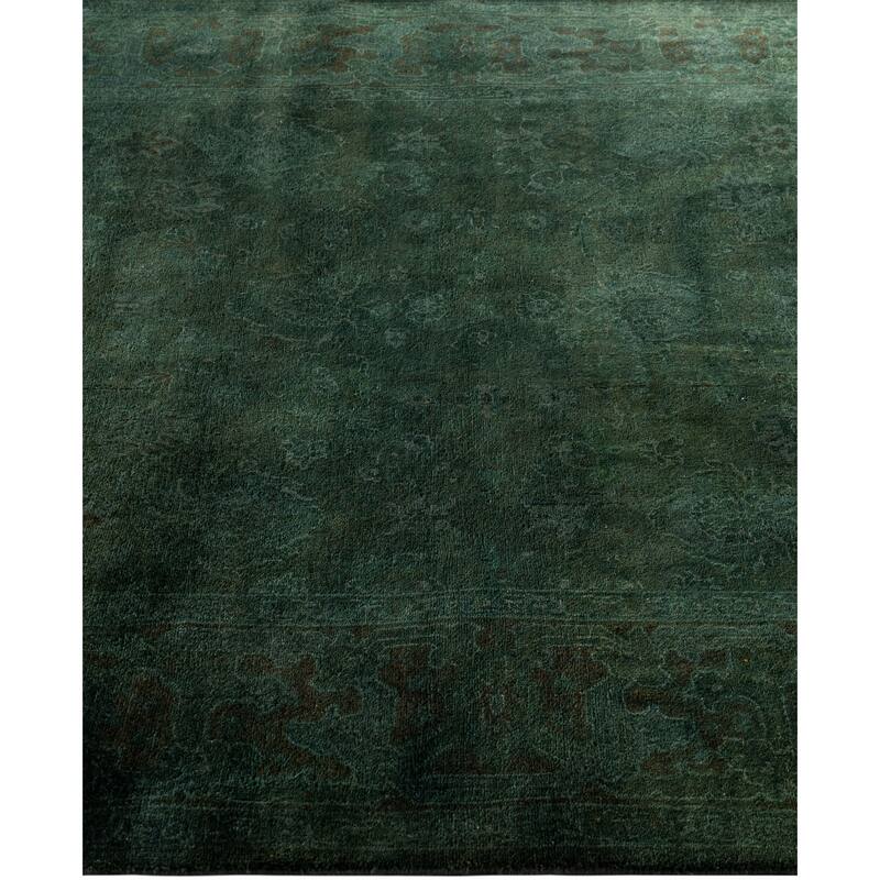 Overdyed One-of-a-Kind Hand-Knotted Area Rug - Green - 4' 2" x 6' 3"