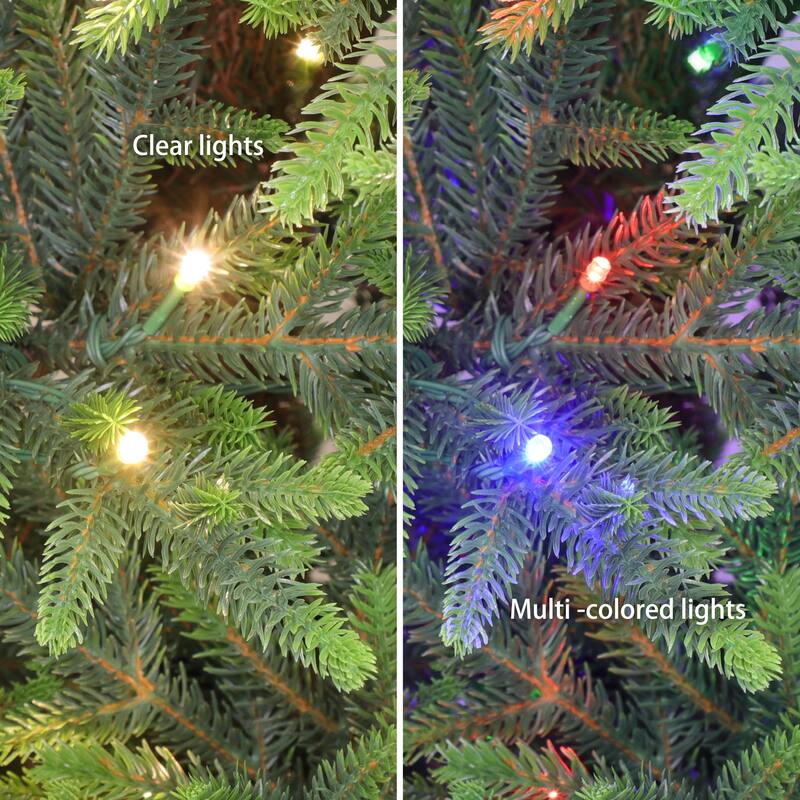 Puleo International 7.5 ft. Pre-Lit Slim Calgary Fir Artificial Christmas Tree