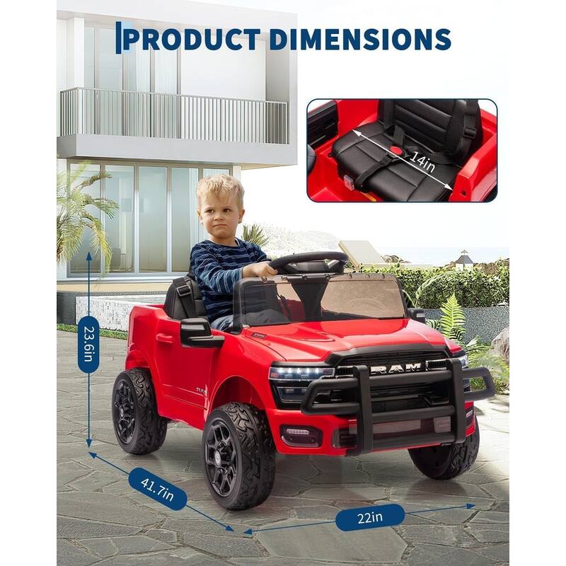 12V Licensed RAM Ride On Pickup Truck Car Toys for Kids Best Gift