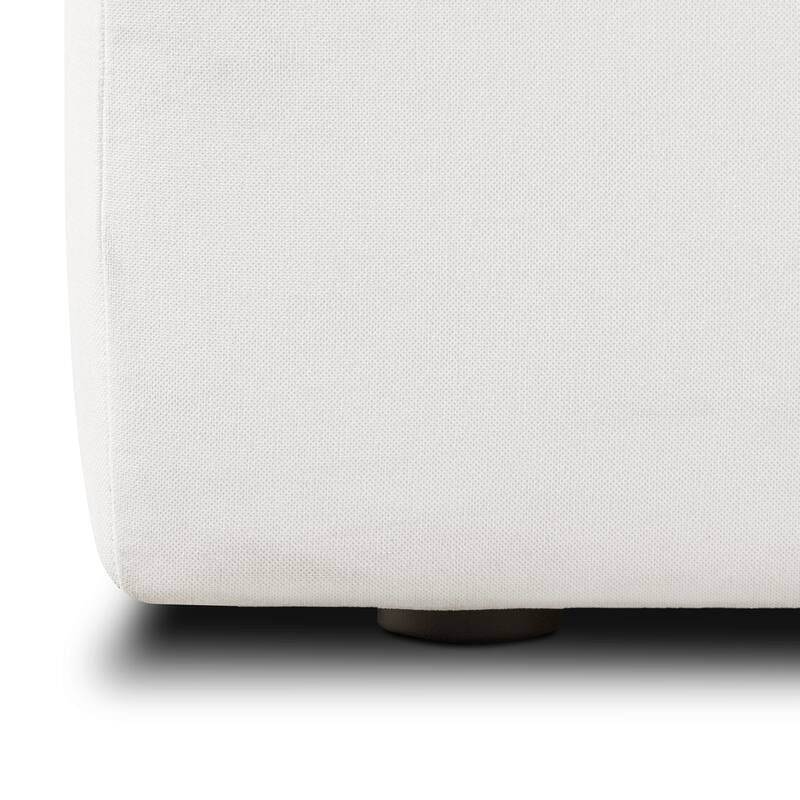 Poly and Bark Davos Ottoman in Cotton White
