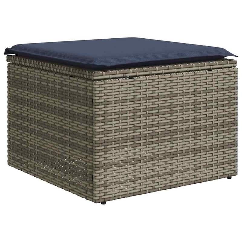 vidaXL Patio Sofa Set with Cushions Table and Couches 8 Piece Poly Rattan - 24.4" x 24.4" x 27.2"
