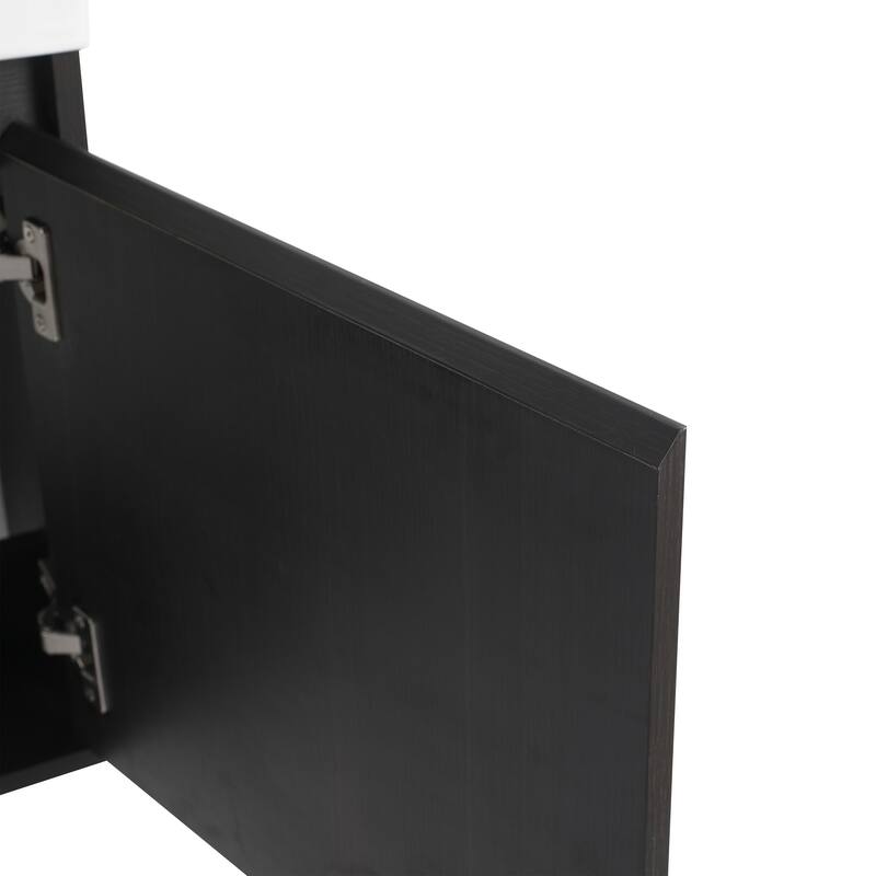 26'' Wall-Mounted Bathroom Vanity with White Ceramic Sink & Soft-Close Door