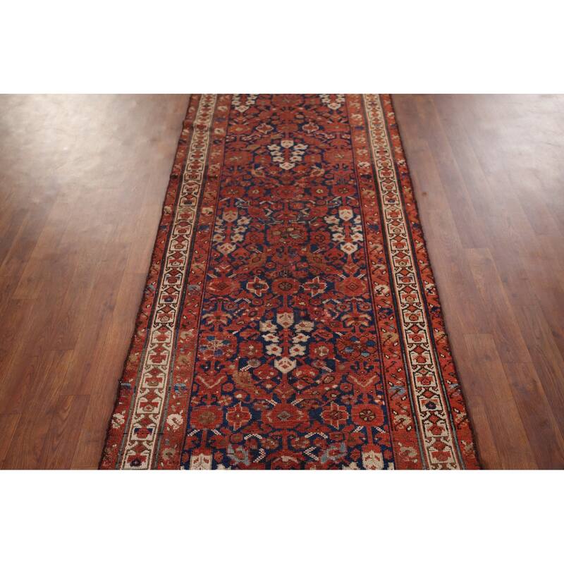 Malayer Antique Persian Runner Rug Handmade Wool Carpet - 3'1" x 13'3"