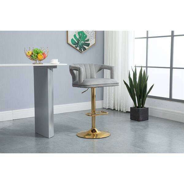 Vintage Bar Stools with Back and Footrest Counter Height with Arms