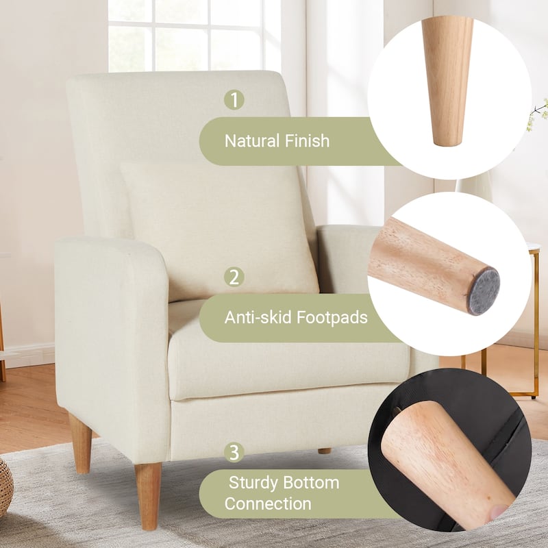 Fabric/Leather Modern Accent Chairs with Lounge Seat