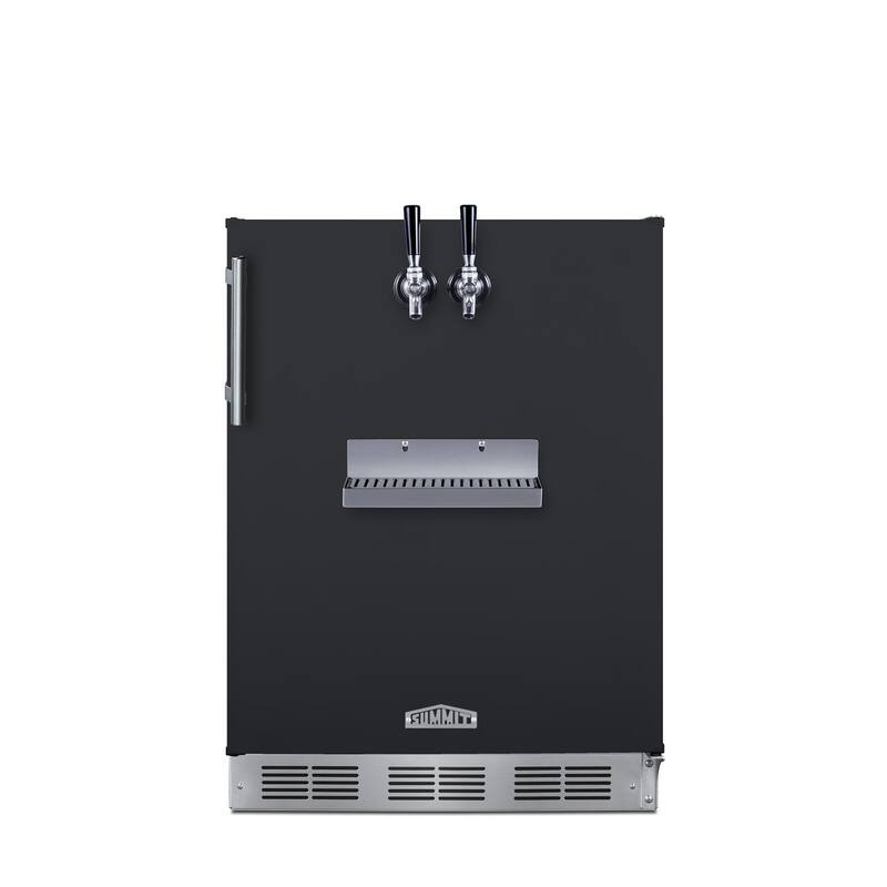 Summit SBCFRTPADA 24" Wide 5.3 Cu. Ft. Built-In Double Tap Kegerator - Black