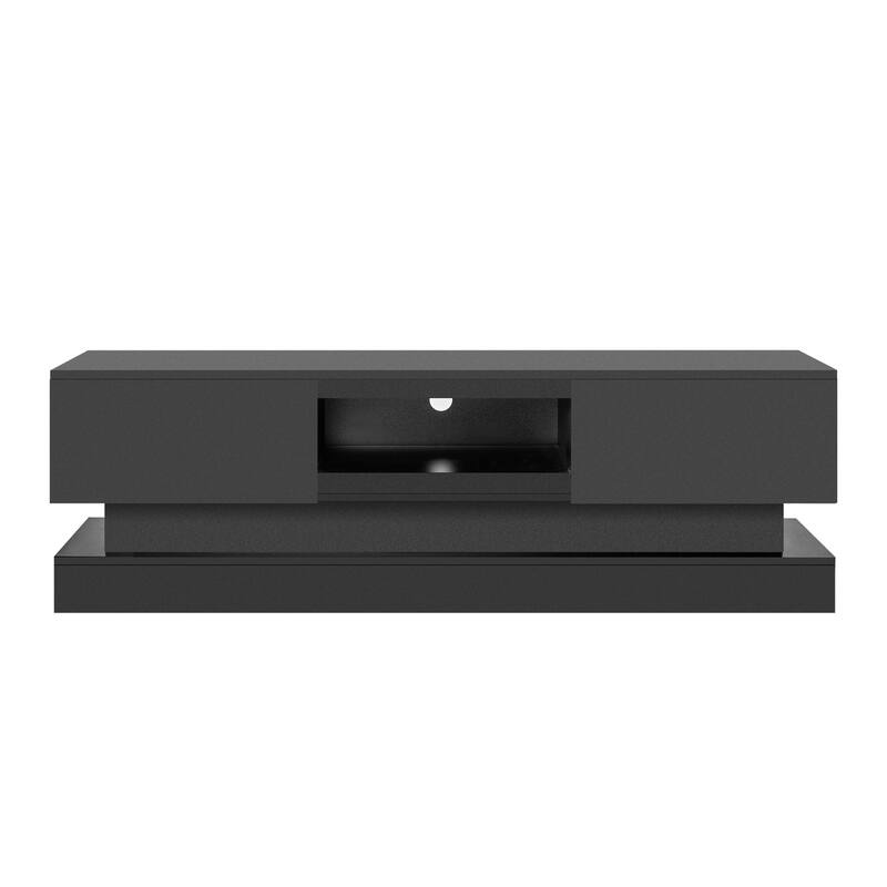 Morden TV Stand with LED Lights,high glossy front TV Cabinet,can be assembled in Lounge Room