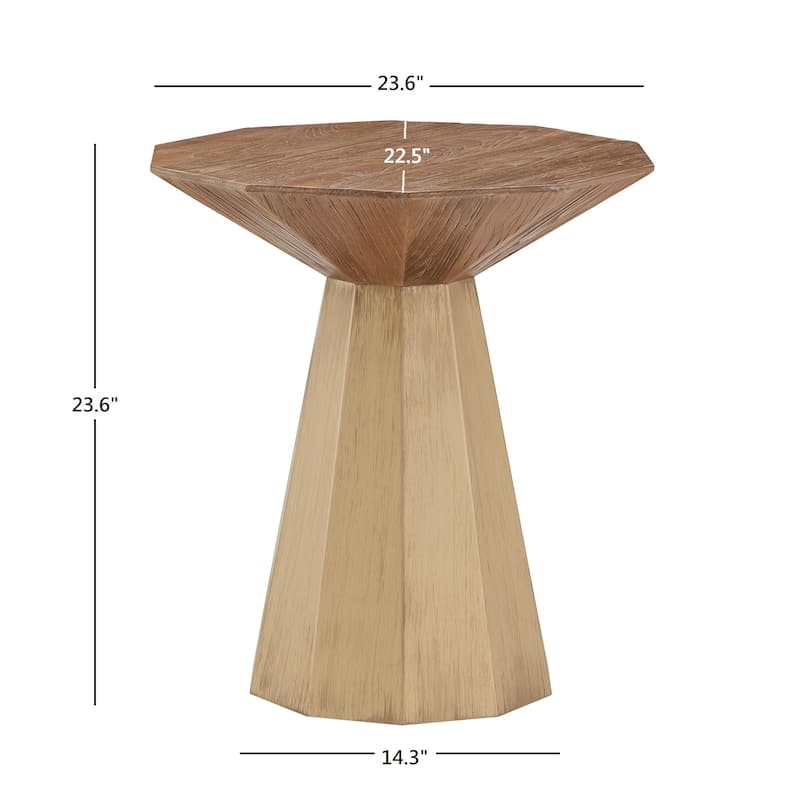 Bach Antique Gold Reclaimed Style Decagon Table Set by iNSPIRE Q Bold