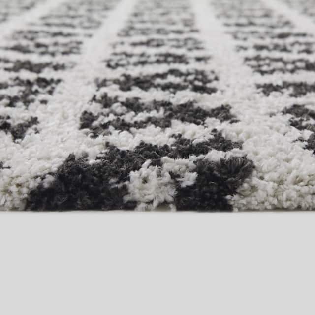 Hadley Geometric Moroccan Shag Berber Area Rug