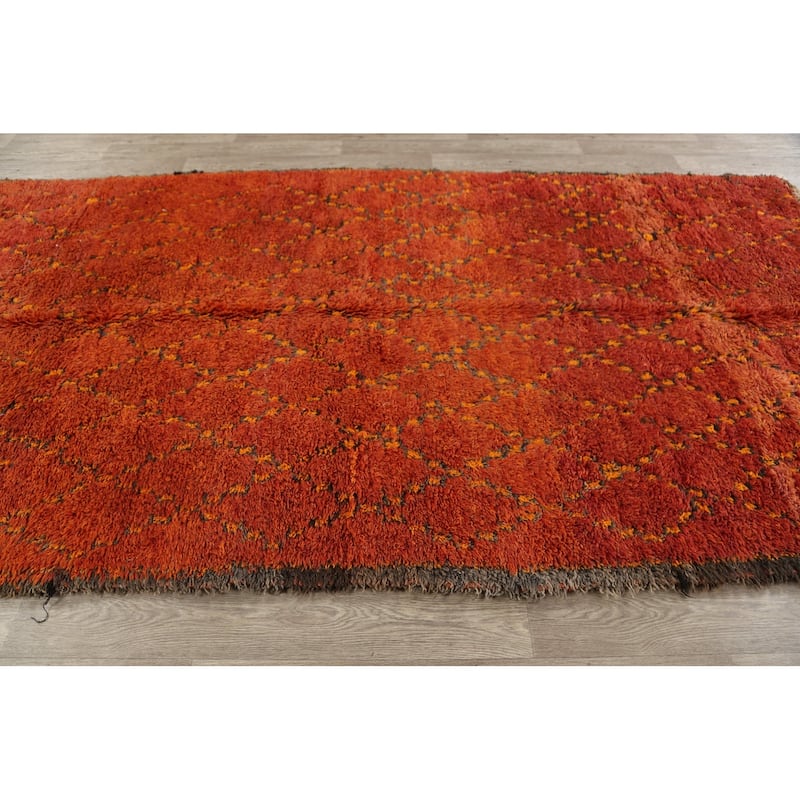 Tribal Moroccan Oriental Area Rug Wool Hand-knotted Office Carpet - 5'8" x 10'3"