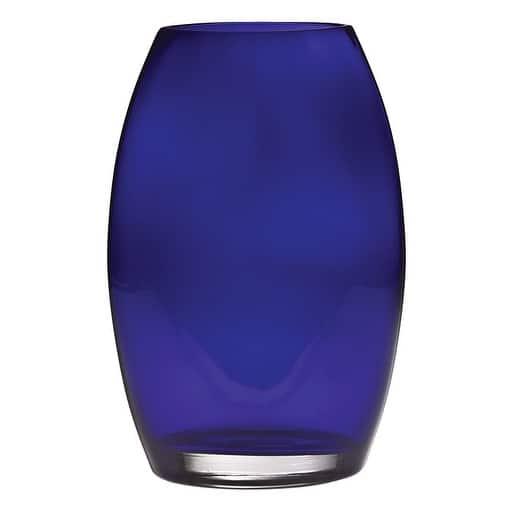 Majestic Gifts Handmade Glass-Oval Shaped vase-Cobalt-Made in Europe