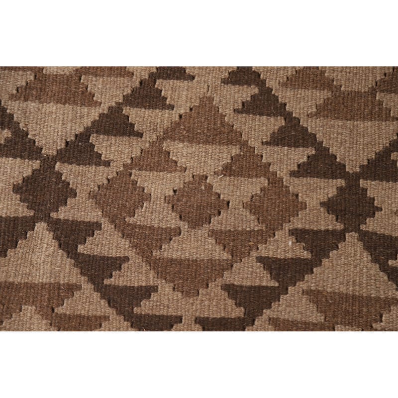 Reversible Kilim Rug Hand-woven Oriental Wool Carpet - 6'7" x 9'6"