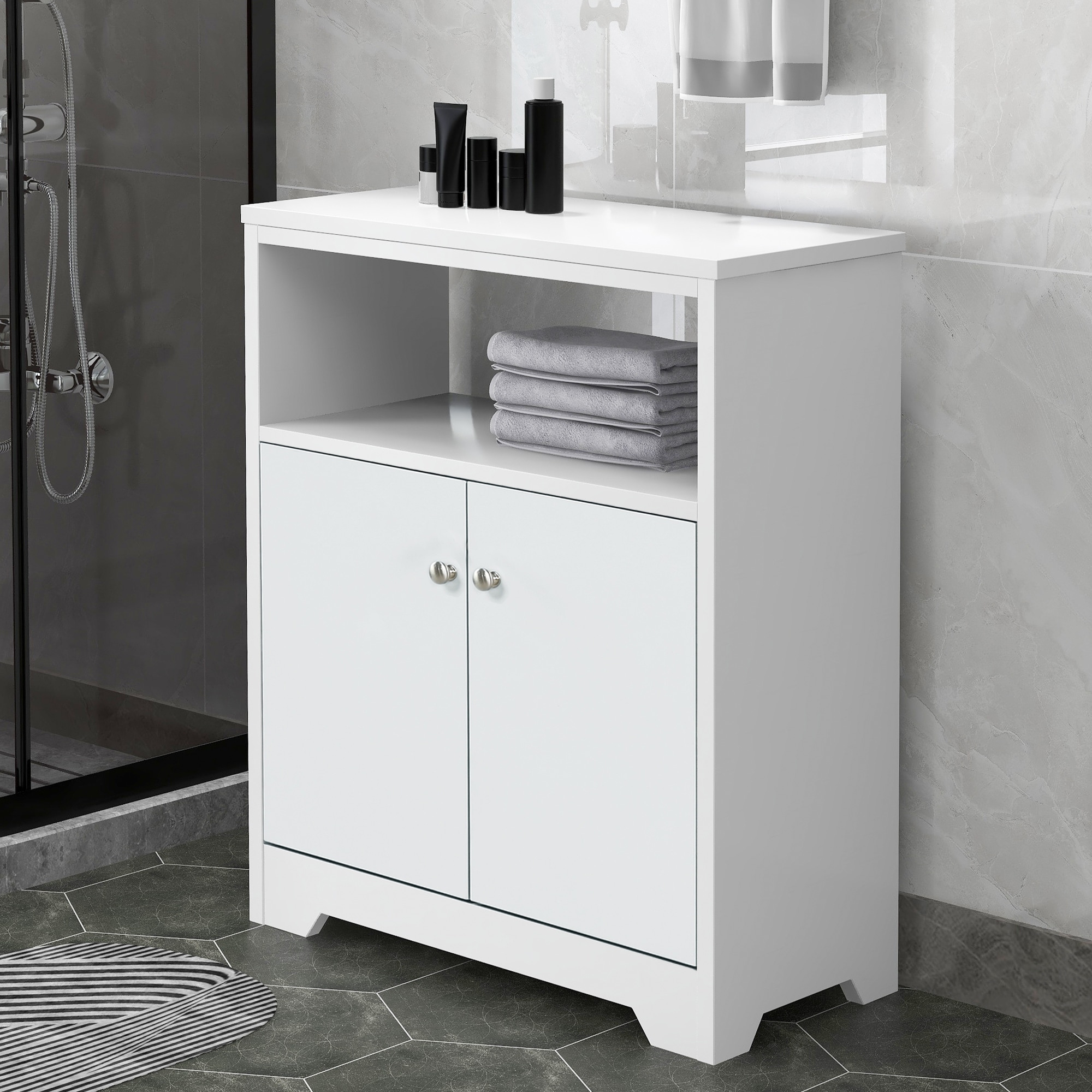 Silver Bathroom Storage Cabinets – Rispa