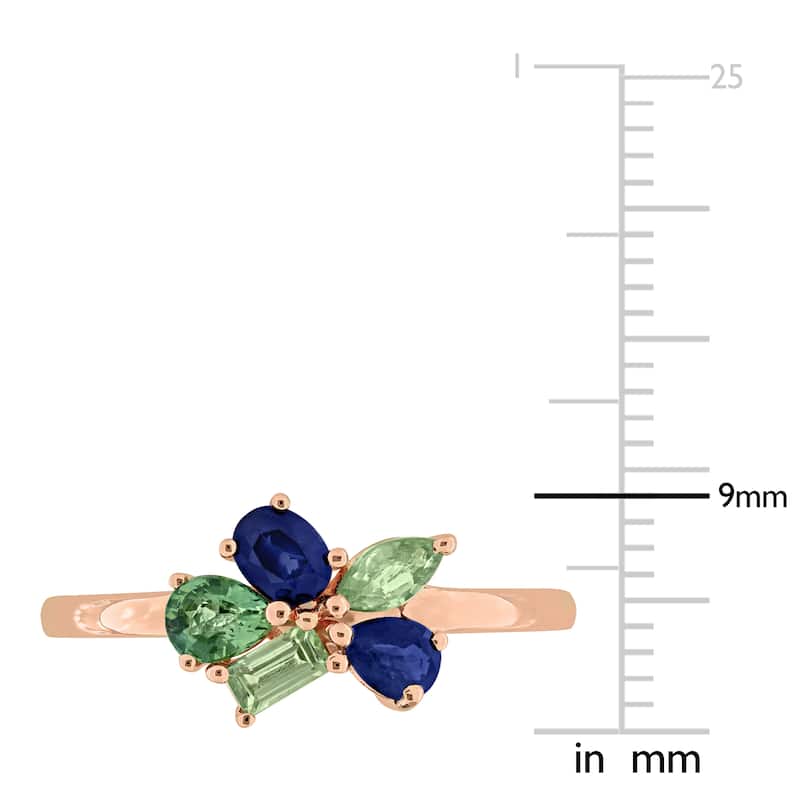 Miadora Multi-Gem Cluster Ring Sterling Silver