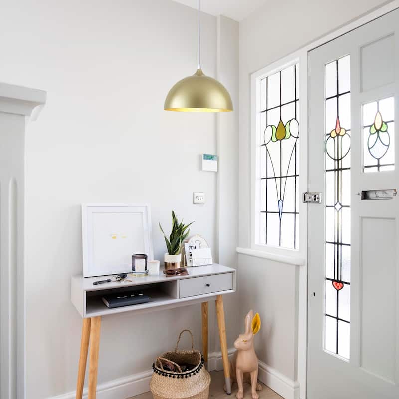1-Light 11.81"W Metal Dome Pendant Ceiling Lights for Kitchen Island