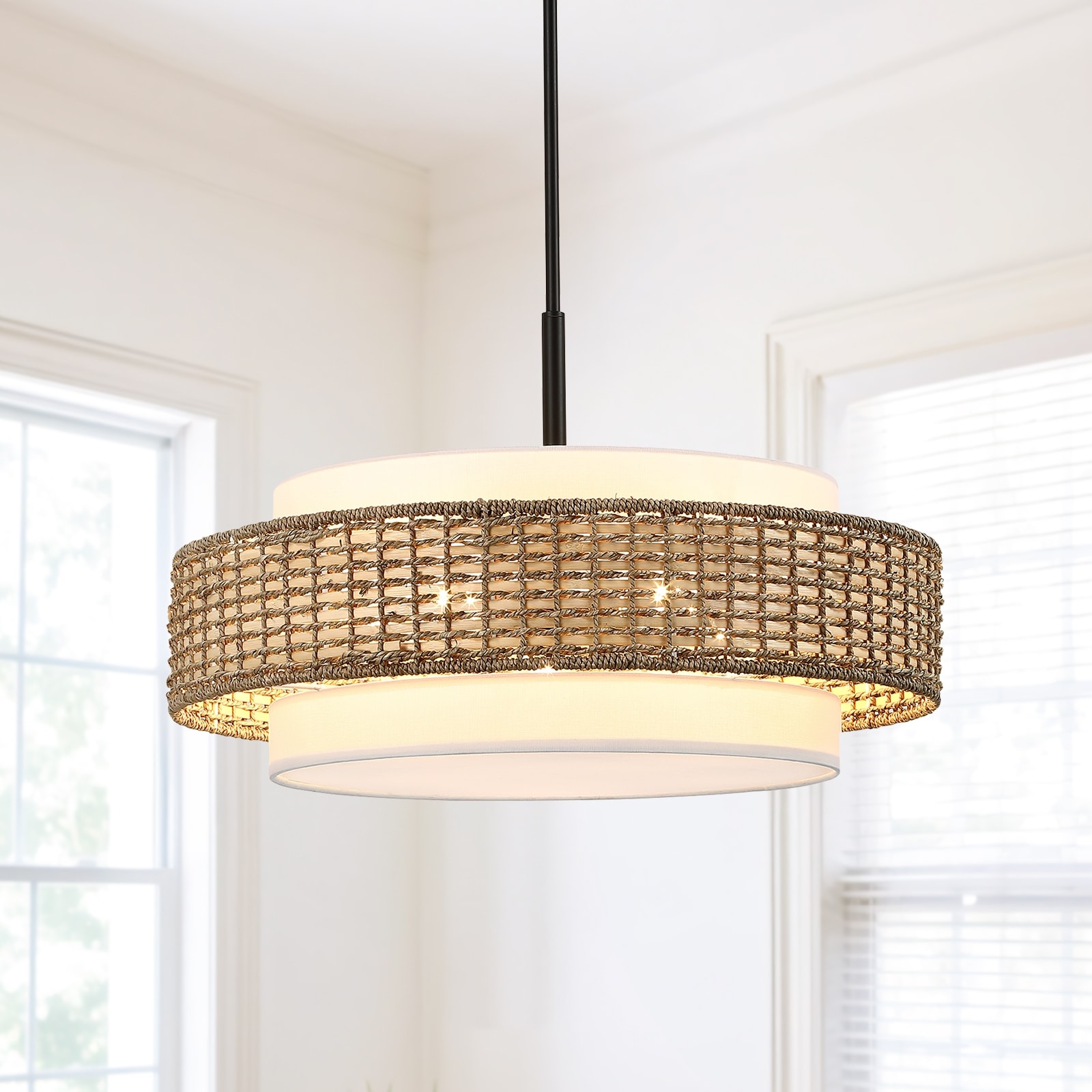 Black double canopy chandelier top