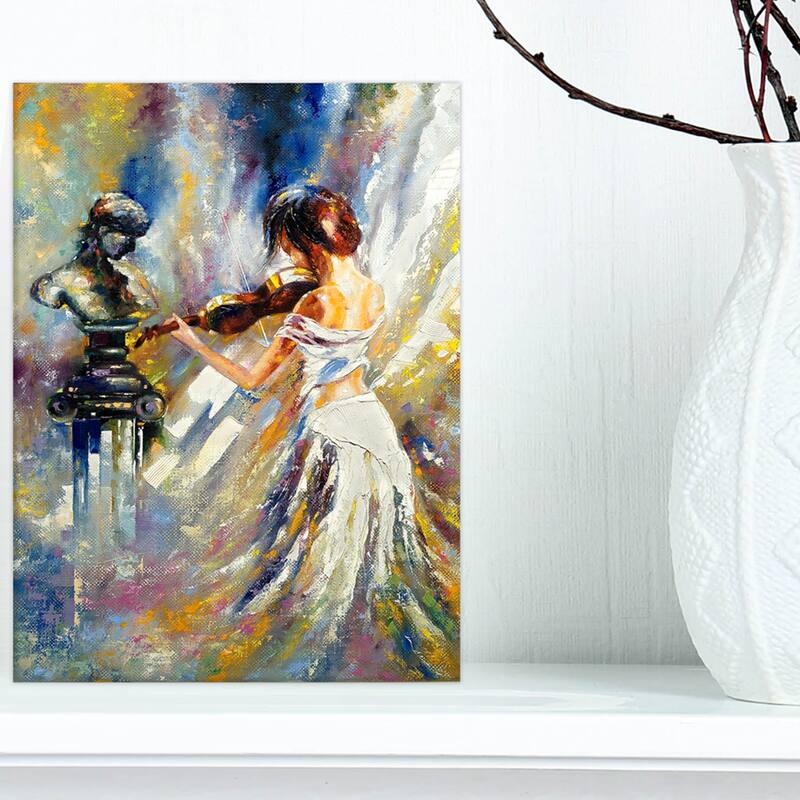 Designart - Love with Endless Music - Abstract Canvas Art Print - 8 in. wide x 12 in. high