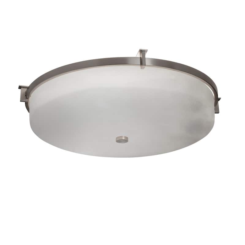 Justice Design Group Clouds Era 21-inch Brushed Nickel Round Flush-Mount, Clouds Shade