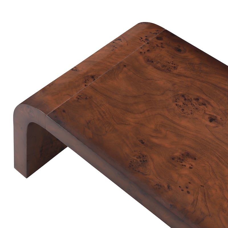 Christopher Knight Home - Burri Modern 53.7" Rectangular Waterfall Coffee Table with Curved Edges, Versatile for Living Areas