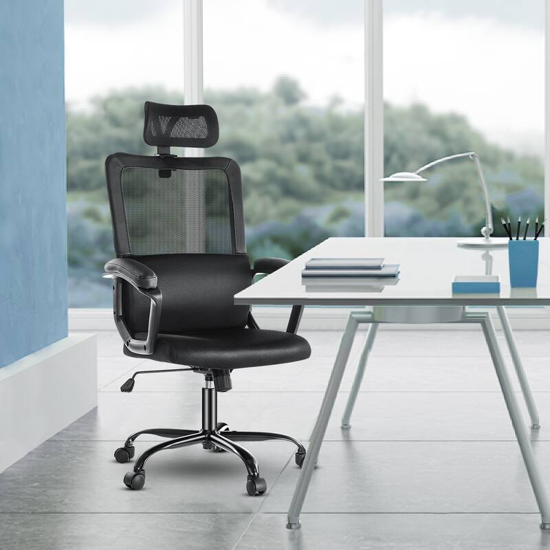 Ergonomic Home Office Desk Chair, Computer Chair with Lumbar Support Executive Task Armrests Chair