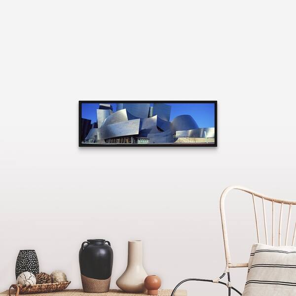 Walt Disney Concert Hall Los Angeles California Black Float Frame Canvas Art Overstock 25515652 Our walt disney canvas art is stretched on 1.5 inch thick stretcher bars and may be customized with your choice of black, white, or 20% off all wall art! overstock com