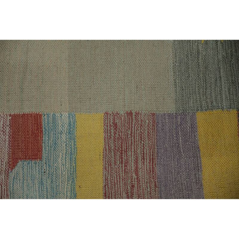 Hand Woven Oriental 100% Wool Carpet Southwestern Tribal Multi-Colored Kilim Area Rug - 9' 10'' X 8' 4''