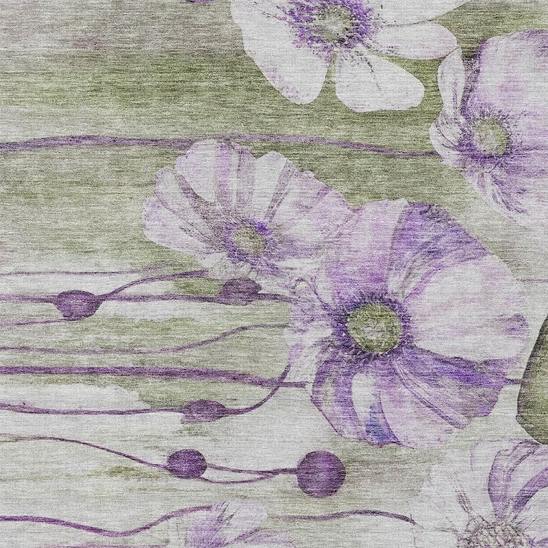 HomeRoots Floral Transitional Rectangle Outdoor Rug