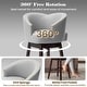 preview thumbnail 2 of 8, Bar Stools PU Leather / Linen Fabric Upholstered Solid Wood Swivel Barstool Set of 2/4