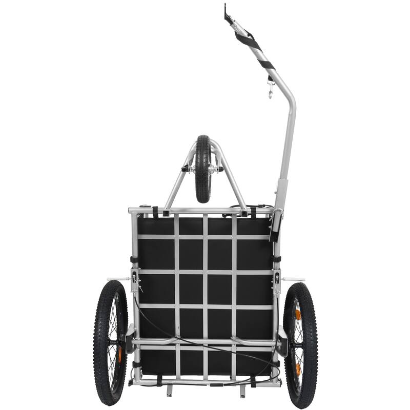 3-in-1 Heavy-Duty Bike Cargo Trailer -Bike Compatible Steel Frame, 110lb Capacity, Convertible Stroller & Pull Cart