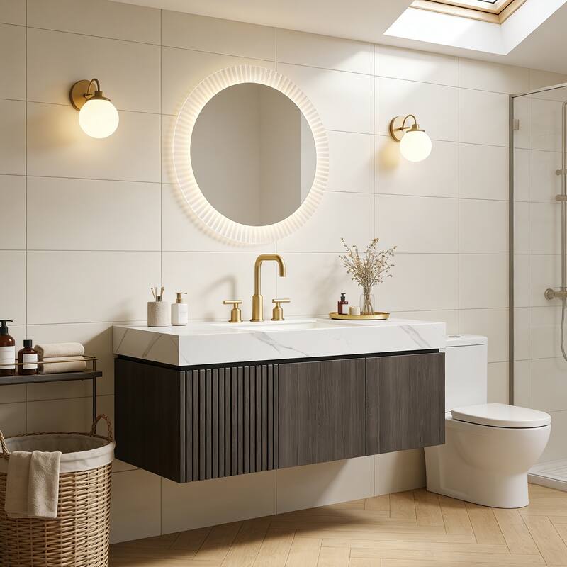 Floating Storage Bathroom Vanity with 3 Pre-drilled Faucet Holes