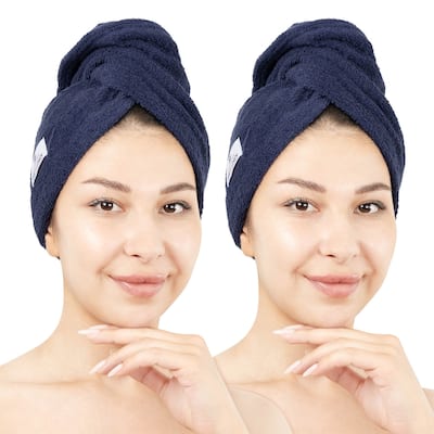 American Soft Linen 100% Cotton Hair Drying Towels for Women, Cotton Hair Turban Turkish Towel Wrap, Head Towel Cap for Hairs