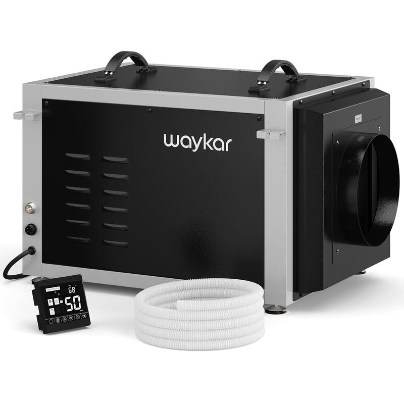 Waykar 158 Pints Commercial Dehumidifier Industrial Dehumidifier for Spaces up to 6500 Sq. Ft - Black