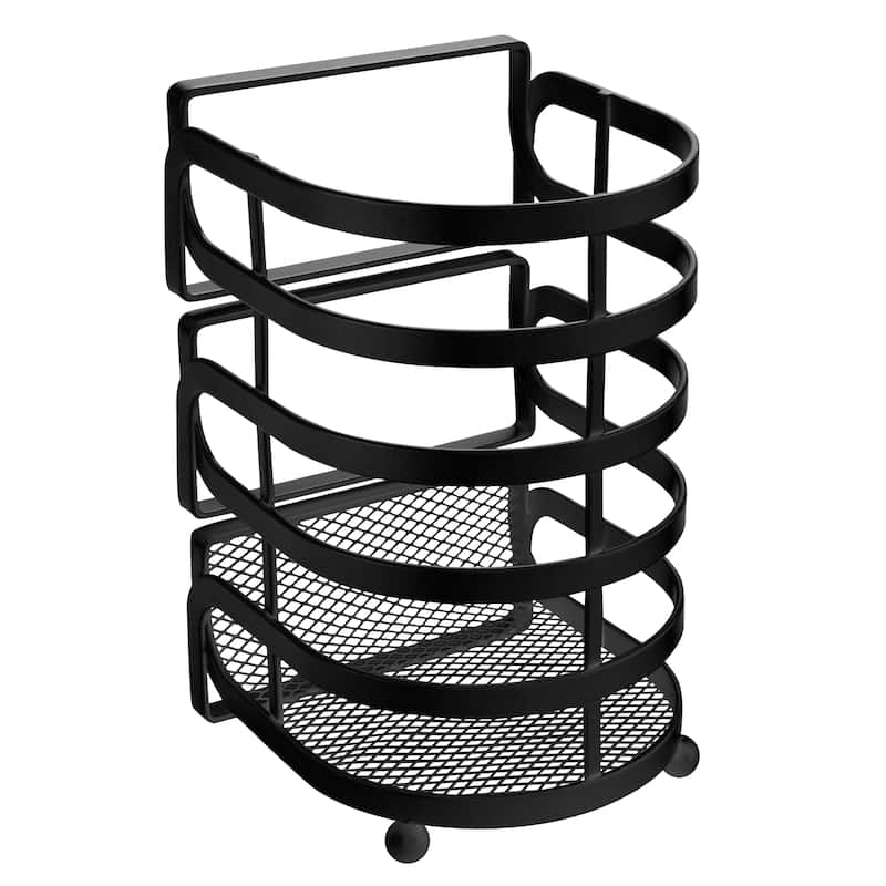 Kitchen Details Industrial Collection Cooking Utensil Basket in Matte Black - 5.2"x 4.7"x 7.8"