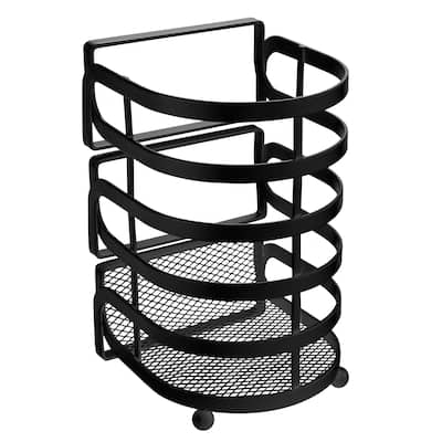 Kitchen Details Industrial Collection Cooking Utensil Basket in Matte Black - 5.2"x 4.7"x 7.8"