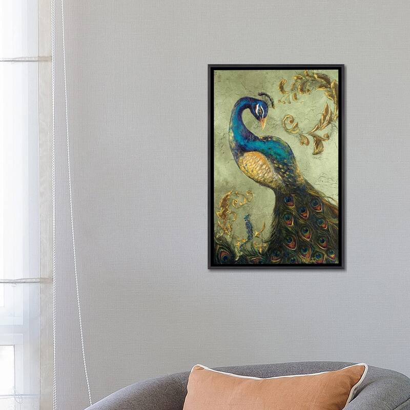 iCanvas "Peacock on Sage II" by Tiffany Hakimipour Framed