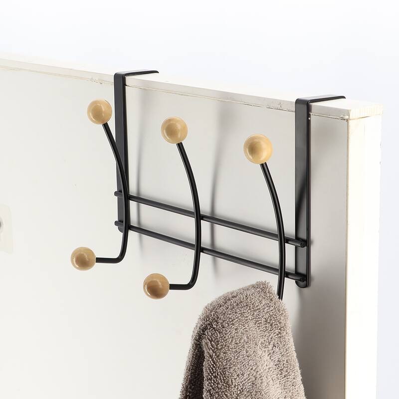 Over The Door Hook Rack with 6 Ball Ends - 10.5 L x 4 D x 7.5 H