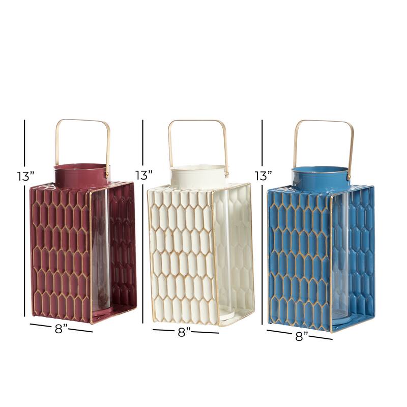 Multi Iron Coastal Lantern (Set of 3) - 7 x 6 x 17