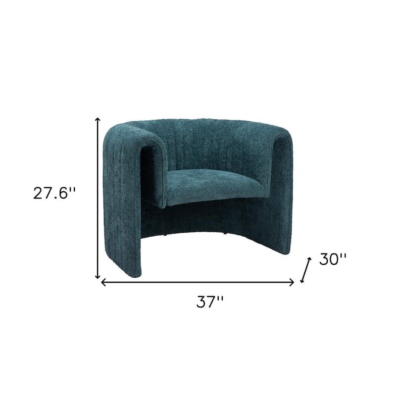 HomeRoots 37" Aquamarine Sherpa And Upholstered Tufted Arm Chair - 37' X '27.6' X '30