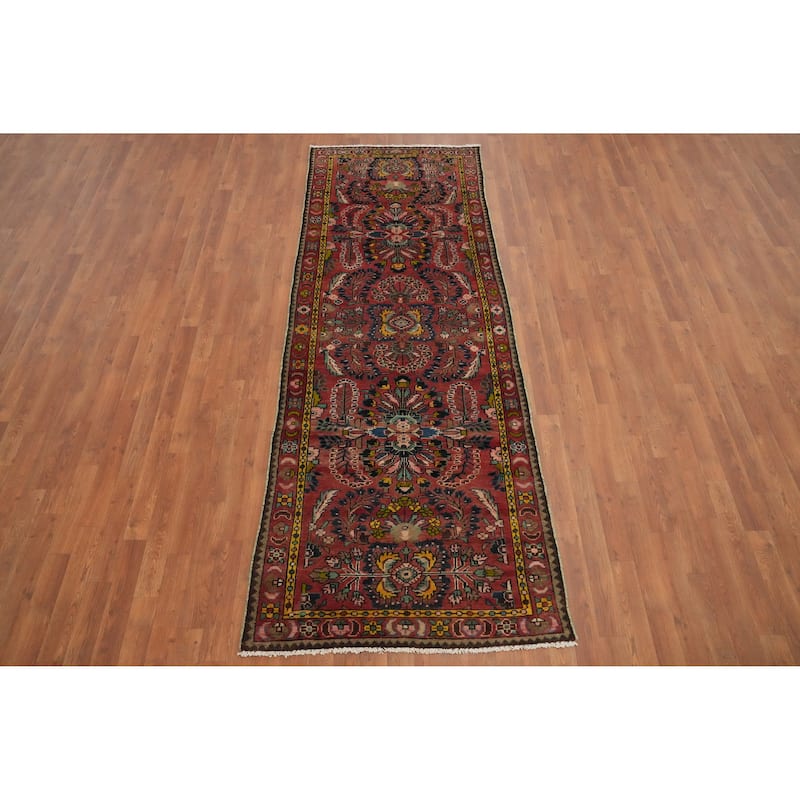 Hand Knotted Oriental 100% Wool Carpet Traditional Floral Oranges & Rust Lilian Runner Rug - 9' 0'' X 3' 3''