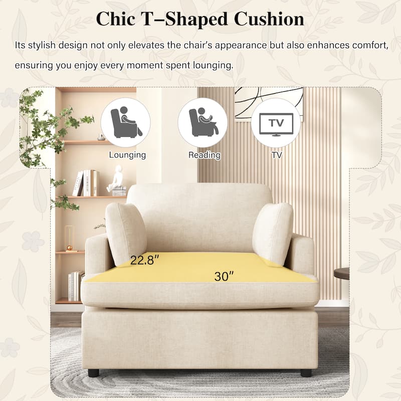 Upholstered Velvet Accent Chair with Pillow, Modern Single Sofa Chair for Living Room, Bedroom, Lounge, Reading Nook